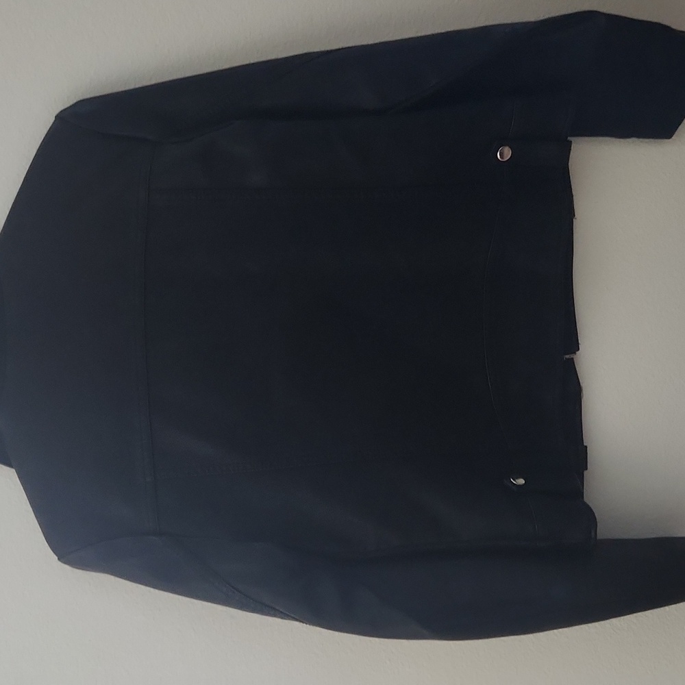 Topshop Black Faux Leather Biker Jacket - Picture 7 of 8
